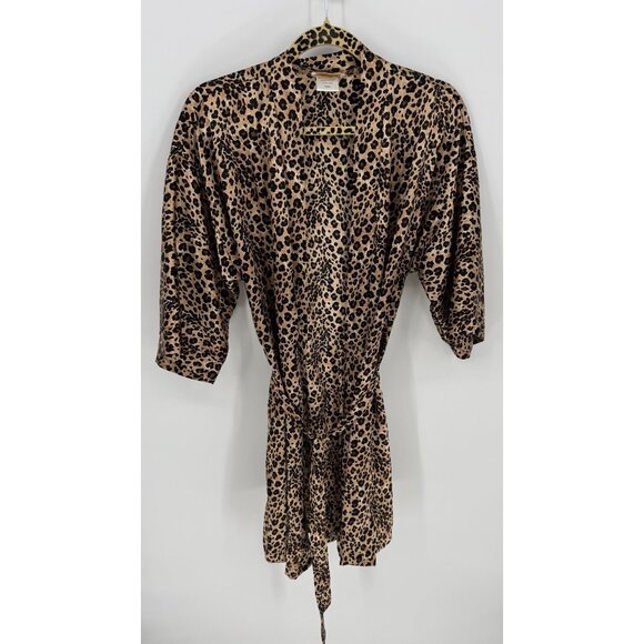 Inner Most Kimono Robe Nightgown Leopard Print - Picture 1 of 10